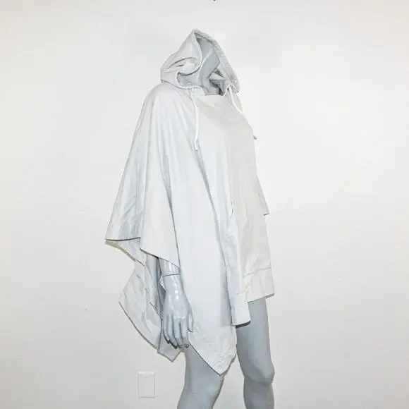 Jenni Kayne Light Gray Hoodie Poncho cape sweatshirt women's OS Kangaroo pocket - Picture 6 of 12